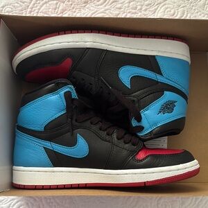 Jordan High-Top Sneakers - Black, Red, and Blue